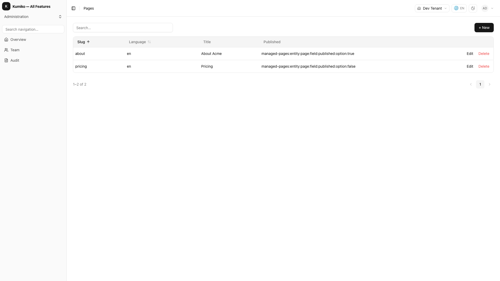 managed-pages feature preview