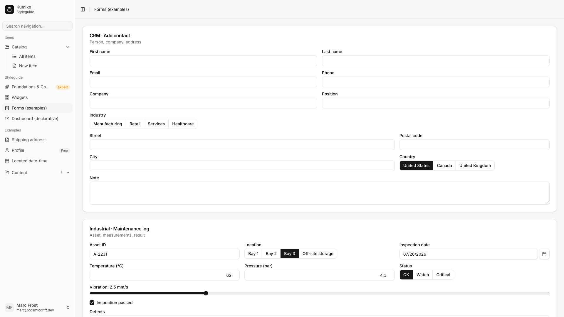 Styleguide — widgets-forms